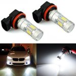 JDM ASTAR 2520 Lumens Extremely Bright PX Chips H11 LED Fog Light Bulbs with Projector for DRL or Fog Lights, Xenon White