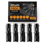 ZONAPA LED Mini Flashlights (5-Pack) Tactical, Compact, Portable | Ultra-Bright Lighting | Indoor and Outdoor Use | Emergency, Camping, Travel, Hiking
