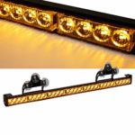 SmallfatW 32 Inch 28 LED Strobe Light Bar Car Truck Hazard Emergency Warning Windshield Flash Light Bar with Cigar Lighter and Suction Cups (Amber)