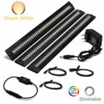 Ultra Thin LED Under Cabinet/Counter Kitchen Lighting Plug-In, Touch Dimmable 2 Coin Thickness LED Light with 42 LEDs, Easy Installation Warm White 12V/2A 5W/450LM CRI90, 3 Pack, All in One Kit