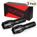 Outlite LED Tactical Flashlight [2 PACK]- High Lumens, Zoomable, 5 Modes, Water Resistant, Handheld Light – Best Camping, Outdoor, Emergency, Everyday Flashlights