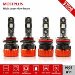 MOSTPLUS 8000 Lumens 80W/Pair-9005+H11 All-in-One LED-TX1860 Chip Really Focused Headlight Bulbs Super Mini Conversion Kit Xenon White Three Years Warranty (2 Pairs)