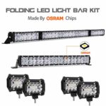 LED Light Bar Kit, Autofeel 72000LM OSRAM Chips 52 Inch + 20 Inch Flood Spot Beam Combo White LED Light Bars + 4PCS 4″ LED Light Pods Combo 6000K Fit for Jeep Wrangler Ford Truck Boat