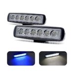 Jiawill Dual Color Marine LED Spreader Flood Deck Light for Boat (Pack of 2) DC 9~32V and Blue & White Output