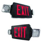 eTopLighting [2 Pack] LED Exit Sign Emergency Light, Rotating Side Lamp, Black Body & Red Letter, Extra Face Plate/Double Face, AGG2173