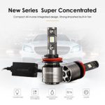 Auxbeam H11 Led Headlight Bulb Led Headlights with 2 Pcs of 70W 7000lm Philips LED Chips Conversion Kits F-T1 Series Single Beam with Temperature Control