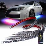 Xprite Car Underglow RGB Dancing Light Kit with Wireless Remote Control 6PC Underbody SMD 5050 LED Glow Neon Strip Lights for Trucks