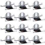 Sunco Lighting 12 Pack 6 Inch New Construction LED Can Air Tight IC Housing, Recessed Lights, LED Downlight, for Retrofit Kit, Electrician Prefered – UL Listed and Title 24 Certified (TP24)