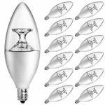Shine HAI E12 LED Bulb 40 Watt, 4 Watt Candelabra Base Warm White 2700K, Candelabra Light Bulbs Chandelier Light Non Dimmable for Ceiling Fan, Pack of 12