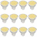 Jenyolon MR11 GU4 LED Bulb Light Lights Warm White DC/AC 10-30V 3W, DC/AC 12V, 24V, 30W Halogen Bulb Equivalent, 400 Lumens, 3000K, 110° Beam Angle, Kit, Landscape Bulb, LED Replacement,12 Pack