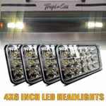 4X6 INCH Rectangular Sealed Beam LED Headlights CREE Chips Hi/Lo Beam w/DRL Replace for H4651 H4652 H4656 H4666 H4668 H6546 Truck Kenworth Peterbilt FREIGHTLINER Western Star Ford Mustang Chevy Camaro