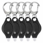 Uniclife 5 Pack Mini Keychain Flashlight Ultra Bright LED Key Ring Light Torch, Black
