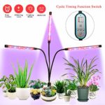 Plant Grow Light, Lamp for Plants, Three Head Gooseneck Timing 36W, 18 LED Bulbs Timing Plant Grow Lamp with Red and Blue Spectrum, 8 Dimmable Levels, 4/8/12 H Timer