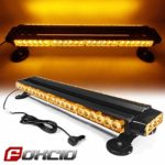 Ediors 26″ 54 LED Emergency Warning Security Roof Top Flash Strobe Light Bar with Magnetic Base, for Plow or Tow Truck Construction Vehicle (Amber)