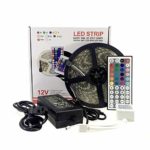 LED Strip Lights, 16.4ft/5M 300LEDs IP65 Waterproof RGB Flexible Light Strip Kit with Double PCB 44 Key Remote RGB Controller, Strengthen 3M Tape, 12V 5A Power Supply for Indoor and Outdoor TMANGO