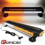 Ediors 26″ 54 LED Emergency Warning Security Roof Top Flash Strobe Light Bar with Magnetic Base, for Plow or Tow Truck Construction Vehicle (White & Amber)