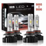 SEALIGHT 9005/HB3 High beam 9006/HB4 Low Beam LED Headlight Bulbs Combo Package CSP Chips 6000LM 6000K (4 Pack, 2 Sets)