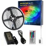 LED Strip Lights, Guaiboshi 32.8ft Waterproof Flexible Color Changing Light Strip Kit with 44 Keys Controller,24V Power Supply,SMD 5050, 600 LEDs Rope Lights for Outdoor DIY Christmas Party Decoration