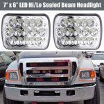 LED Headlights 6000K for Ford Super Duty Trucks F600 F650 F700 F750 7×6 5×7 High and Low Sealed Beam Square Rectangle Headlamp Replacement Kit Bulb H4/HB2/9003 Plug and Play