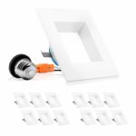 Parmida (12 Pack) 4 inch Dimmable LED Square Retrofit Recessed Downlight, 9W (65W Replacement), 600lm, 4000K (Cool White), Energy Star & ETL, LED Ceiling Can Light, LED Trim