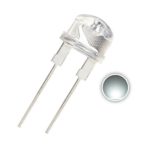 Chanzon 50 pcs 8mm White LED Diode Lights (Clear Straw Hat Transparent DC 3V 250mA 0.75W) High Intensity Super Bright Lighting Bulb Lamps Electronics Components Light Emitting Diodes