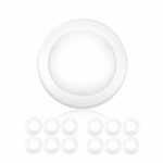 Parmida (12 Pack) 5/6” Dimmable LED Disk Light Flush Mount Recessed Retrofit Ceiling Lights, 15W (120W Replacement), 4000K (Cool White), ENERGY STAR, Installs into Junction Box Or Recessed Can, 1050lm