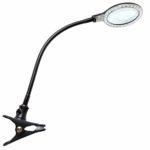 Brightech Lightview Pro Flex – Hands Free, Magnifying Glass Desk Lamp for Close Work – Bright LED Lighted Gooseneck Magnifier with Clamp for Reading, Tasks & Crafts – Black
