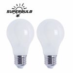 SUPERBULB 6.5W LED Light Bulbs (60 Watt Equivalent) A19 – E26 Base, Non-Dimmable, Energy Star Certified, 2700K Warm White, Pack of 2