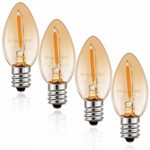 Night Light Bulbs, Emotionlite Amber C7 LED Bulb, 7W Equivalent, E12 Candelabra Base, Incandescent Lamp Replacement, 0.7 Watt, 2200K, 4Pack