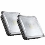 LEONLITE Dimmable LED Canopy Light Fixture,70W (400W Equivalent), 5700K Pure White 7750 Lumens, DLC Certified Ceiling Light, 3-Year Warranty, for Carport, Garage, Pack of 2