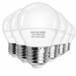 LEDERA A15 LED Bulbs 5W,LED Globe Bulb G45 (40 Watt Equivalent), E26 Base Ceiling Fan Light Bulbs, 5000K Daylight, Non-Dimmable (6-Pack)