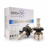 BRIGH10N GOLD PRO+ LED Headlight Bulbs 360 Degree 3 Sided 80W 9000LM Total Output 6000K Bright White LumiLEDs CSP Chip Cooling Fan Canbus Plug N Play DOT Approved (2 Year Warranty)