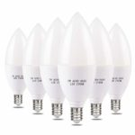GALYGG E12 LED Candelabra Light Bulbs 60 Watt Equivalent, Warm White 2700K 600LM, Chandelier Bulb 7W CRI 90+ Non-Dimmable – 6 Packs