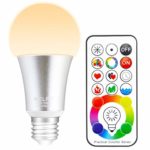 MELPO Dimmable LED Color Changing Light Bulbs with Remote Control, 10W Warm White & RGB Multi Color, 60 Watt Equivalent