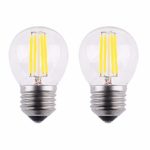 OPALRAY DC 12V 4W LED Mini Globe Bulb, Dimmable with 12V and 0-10V DC Dimmer, for Solar System 12Volts Battery Power, E26 Medium Base, 2700K Warm White Light, 40W Incandescent Replacement, 2-Pack