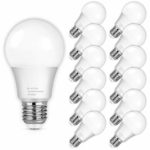 A19 LED Light Bulbs, 100 Watt Equivalent LED Bulbs, 4000K Daylight White, 1100Lumens, Non Dimmable, Medium Screw Base (E26), CRI80+, 12-Pack