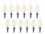 CA11 E12 Base 60 Watts Equivalent LED Chandelier Light Bulbs – FLSNT Dimmable LED Candelabra Candle Bulbs, 2700K Soft Warm White – 12 Pack