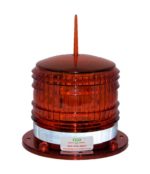 S8LF RED FLASHING 2NM IP67 SOLAR LED with a BIRD SPIKE Marine Dock Barge Safety Beacon Light 360 Degree