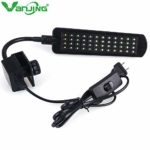 Led Lights 48 LEDs 220V Aquarium Clamp Clip Fishing Tank Lighting, White & Blue Color Water Plant Tropical Grow Bulb Lamp with EU Adapter – (Emitting Color: Black Case)