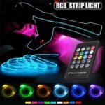 Car LED Strip Light – Music RGB Neon Strip Lights – 5 IN 1 With 6 Meters/236.22’inch, Interior Decor Atmosphere Strip Lamp, Sound induction Active Remote Control Rhythm Light
