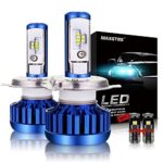 MAXGTRS H4(9003) LED Headlight Bulb All-in-One Conversion Kit 9000LM 6000K 70W Cool White CSP Chips Hi/Lo Light Headlamps -2 Yr Warranty