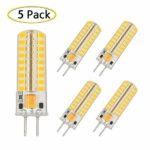 GY6.35 LED Bulb Dimmable, AC/DC 12 Volt, 5Watt Equivalent to T4 JC Type 50W Incandescent Halogen Bulb Replacement, GY6.35/G6.35 Bi-pin Base, Warm White 2700K-3000K Light Lamps（5-Pack)