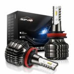 Marsauto H11 H8 H9 LED Headlight Bulbs Conversion Kit, H16 Upgraded 12 CSP Chips 9000Lumens LED Headlamp 6000K 6500K Cool White（Pack of 2）