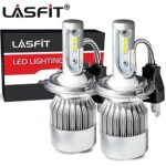 LASFIT H4 9003 LED Headlight Bulbs Conversion Kit High & Low Beam HB2 LED Dual Beam Headlight Bulbs, 72w 7600lm 6000k Cool White LED Headlights Replacement Plug & Play (Pack of 2)