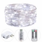HSicily Fairy Lights Plug in, USB Christmas Lights 8 Modes 120 LED 40ft String Lights with Remote Control Timer for Wedding Party Bedroom Indoor Outdoor Decorations