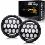 AUSI DOT Approved Pair 7″ Led Round Headlights Projector Hi/Lo Beam DRL & Amber Turn Signal Headlamps For Jeep Wrangler JK JKU TJ LJ CJ Rubicon Sahara Hummer H1 H2 Land Rover 90/110