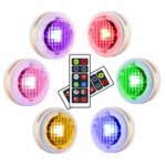 LEASTYLE Wireless LED Puck Lights with Remote Control, RGBW 12 Colors Changing Under Cabinet Lighting ,Battery Operated Closet Light, Multicolor Lights for Bedroom,Bathroom ,Kitchen,Hallowmas