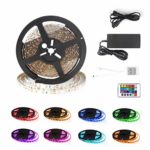 Led Strip Lights Signcomplex 150leds 16.4ft/5m Flexible Color Changing RGB SMD 5050 LED Strip Light Kit LED Tape Lights with 12V DC 3A Power Supply Adapter and 24 Keys IR Remote Controller