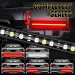 AMBOTHER LED Tailgate Lights Bar 48″ Truck Brake Bed Light Flexible Strip Trailer Tail Lights Turn Signal Reverse Back Up Stop Running Light for Pickup RV SUV Van Car Jeep, Red/White, No Drill