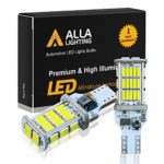 Alla Lighting 2600lm 912 921 Strobe LED Reverse Light Bulbs | Super Bright 921 LED Bulb High Power 4014 48-SMD LED T15 906 W16W 921 Bulbs | Flashing Back-Up Reverse Lights | 6000K Xenon White